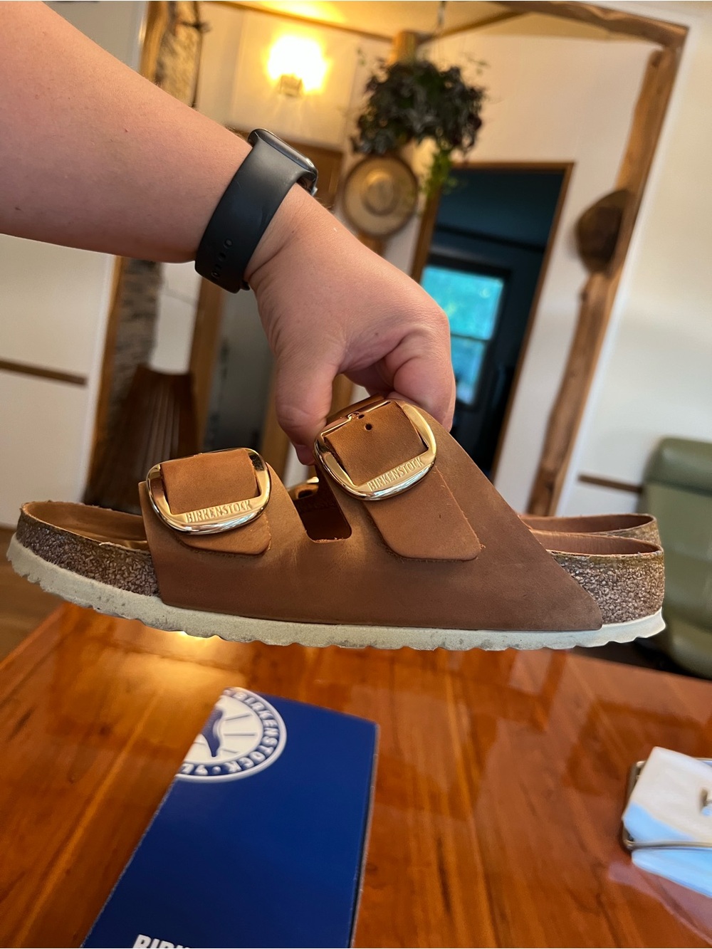 Birkenstock Arizona Big Buckle Oiled Leather Cognac Brown 40 Regular - Picture 5 of 11